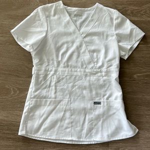 Small white greys anatomy scrub top